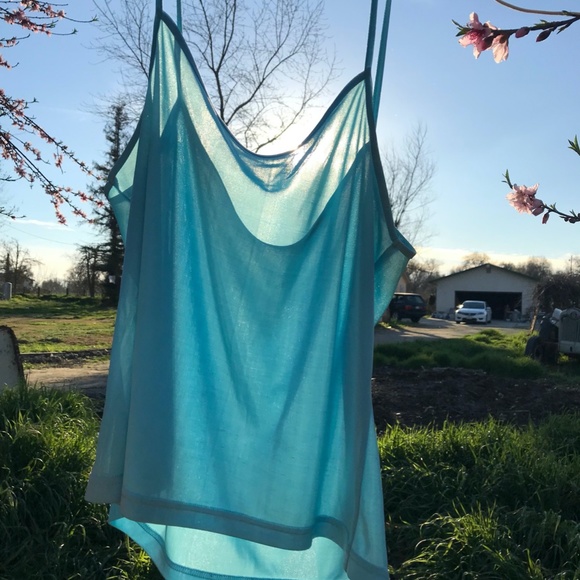 Baby Blue Sheer Tank-Top - Picture 2 of 2